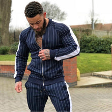 Load image into Gallery viewer, 2019 Men's sportswear suit sweatshirt tracksuit muscle Fitness casual active Zipper outwear training clothes men sets
