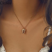 Load image into Gallery viewer, New Fashion Statement Pendant Necklace Trendy Women's Simple Choker Necklace Long Sliver Chain Collier Femme Party  Jewelry Gift