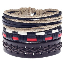 Load image into Gallery viewer, Boyfriend Fashion Bangle Jewelry Beads Woven Wristband Rope Braided Bracelet Punk Multilayer Leather 3Pcs/set Mens Ethnic