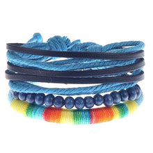Load image into Gallery viewer, Boyfriend Fashion Bangle Jewelry Beads Woven Wristband Rope Braided Bracelet Punk Multilayer Leather 3Pcs/set Mens Ethnic