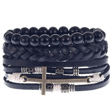 Load image into Gallery viewer, Boyfriend Fashion Bangle Jewelry Beads Woven Wristband Rope Braided Bracelet Punk Multilayer Leather 3Pcs/set Mens Ethnic
