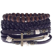 Load image into Gallery viewer, Boyfriend Fashion Bangle Jewelry Beads Woven Wristband Rope Braided Bracelet Punk Multilayer Leather 3Pcs/set Mens Ethnic