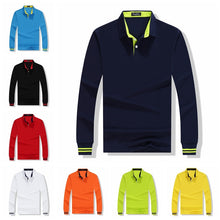 Load image into Gallery viewer, Fall Breathable Cotton Slim Polo Shirt Men Long Sleeve Fashion Collar Fitness Solid Male Golf Solid Color Workwear Customization