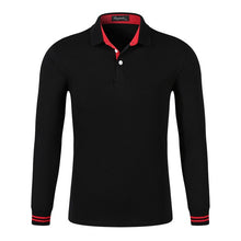 Load image into Gallery viewer, Fall Breathable Cotton Slim Polo Shirt Men Long Sleeve Fashion Collar Fitness Solid Male Golf Solid Color Workwear Customization