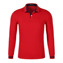 Load image into Gallery viewer, Fall Breathable Cotton Slim Polo Shirt Men Long Sleeve Fashion Collar Fitness Solid Male Golf Solid Color Workwear Customization