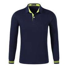Load image into Gallery viewer, Fall Breathable Cotton Slim Polo Shirt Men Long Sleeve Fashion Collar Fitness Solid Male Golf Solid Color Workwear Customization