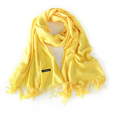 Load image into Gallery viewer, 2019 luxury brand soild cashmere women scarf winter warm shawl and wraps bandana pashmina soft long female foulard thick blanket