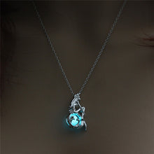 Load image into Gallery viewer, Luminous Glow In The Dark Fluorescent Mermaid Pendant Necklace For Women Jewelry Silver Chain Bohemia Fairy Necklace ketting Z3