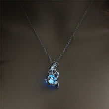 Load image into Gallery viewer, Luminous Glow In The Dark Fluorescent Mermaid Pendant Necklace For Women Jewelry Silver Chain Bohemia Fairy Necklace ketting Z3