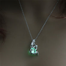 Load image into Gallery viewer, Luminous Glow In The Dark Fluorescent Mermaid Pendant Necklace For Women Jewelry Silver Chain Bohemia Fairy Necklace ketting Z3