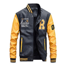 Load image into Gallery viewer, 2019 New Fashion Men Leather Jacket Hit Color Boy Street wear Baseball Jackets Man Thick Coat Casual Jaqueta Masculina XT691
