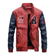 Load image into Gallery viewer, 2019 New Fashion Men Leather Jacket Hit Color Boy Street wear Baseball Jackets Man Thick Coat Casual Jaqueta Masculina XT691