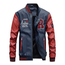 Load image into Gallery viewer, 2019 New Fashion Men Leather Jacket Hit Color Boy Street wear Baseball Jackets Man Thick Coat Casual Jaqueta Masculina XT691